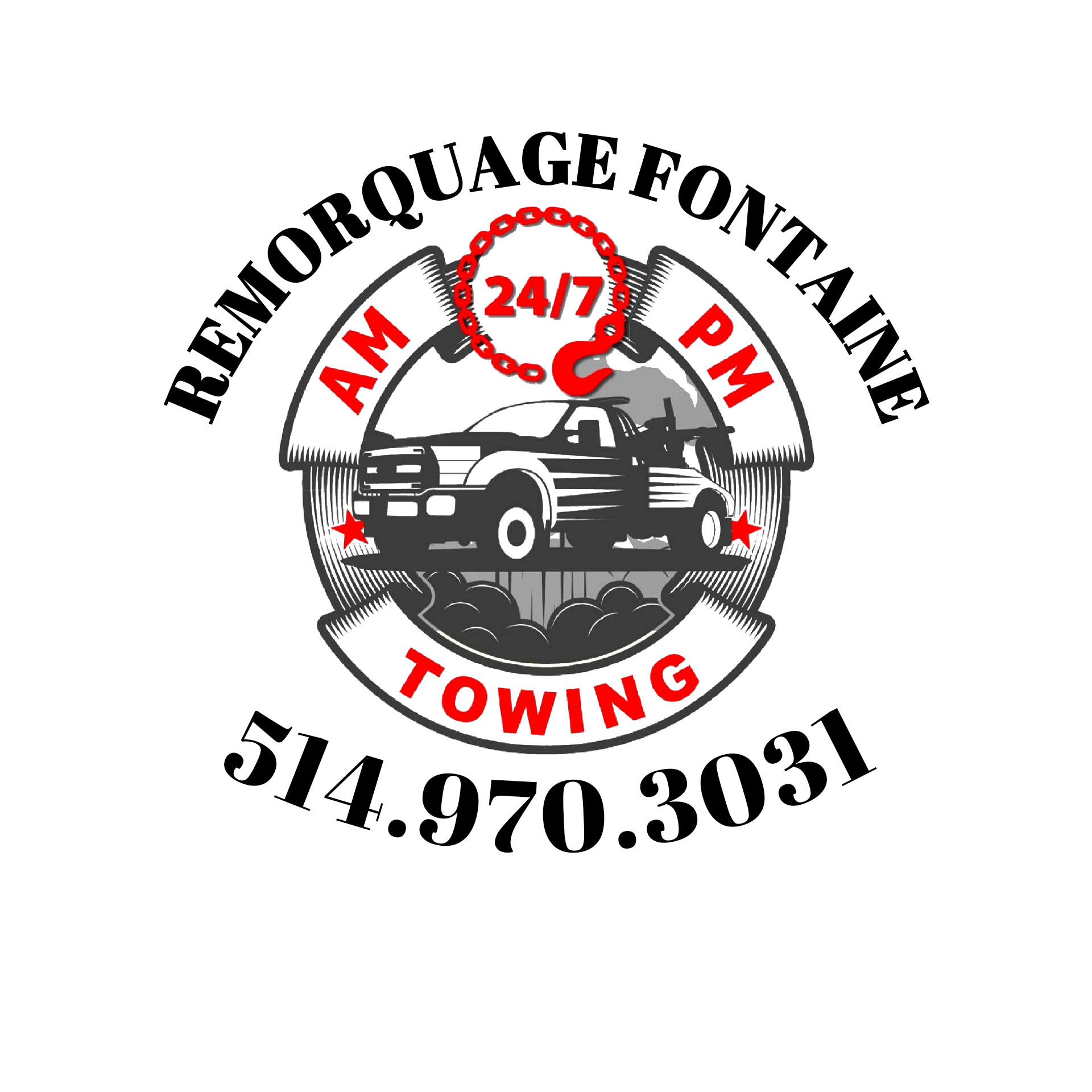Logo Remorquage Fontaine - Towing 24H - Remorqueur Rawdon