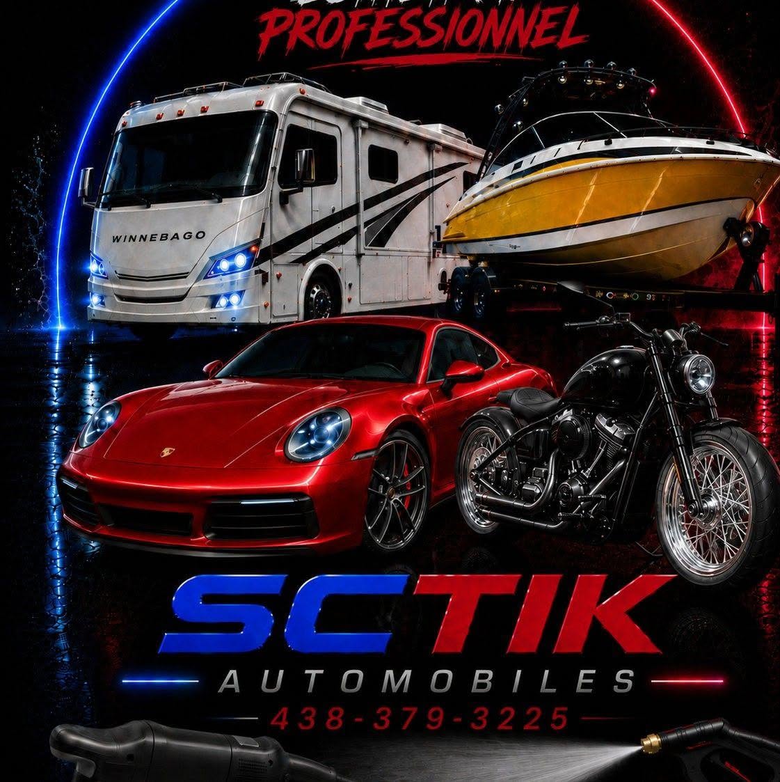 Logo SCTIK Automobiles - Auto, Moto, VR, Bateau, Esthétique automobile, Nano-céramique